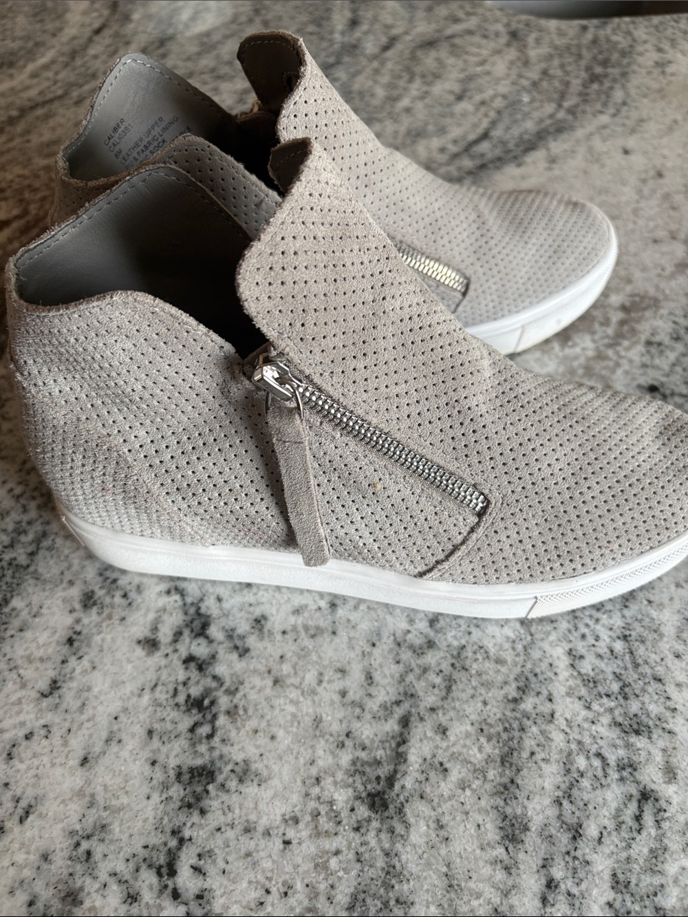 Steve Madden Perforated Zip-Accent Ankle Sneakers - Light Gray - Picture 3 of 7